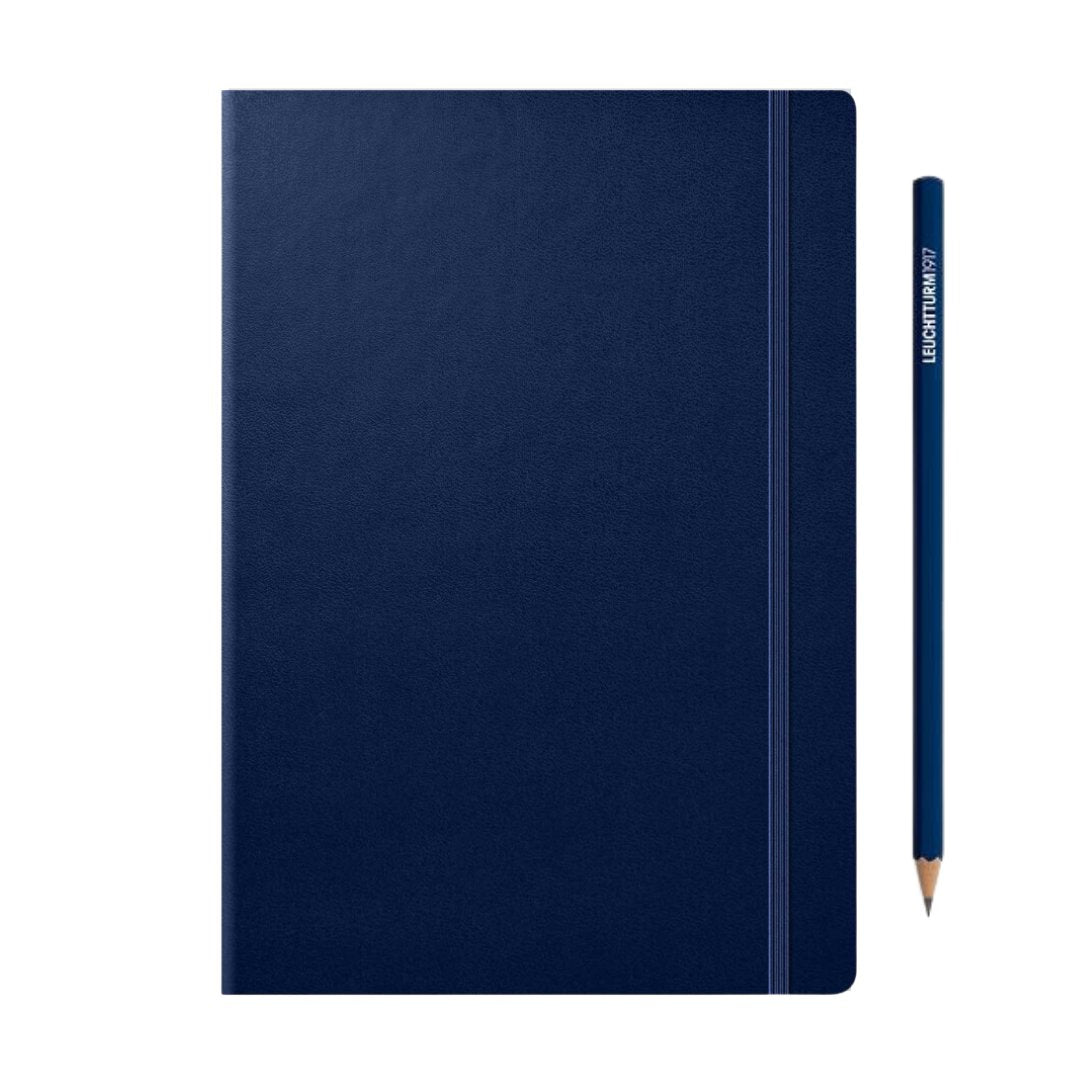 Leuchtturm1917 A5 Medium Hardcover Weekly Planner & Notebook 2025 - Navy