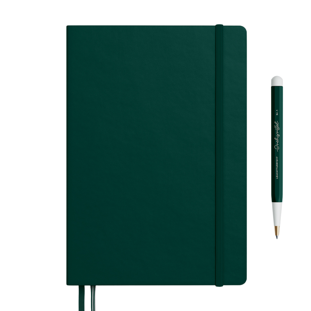 Leuchtturm1917 A5 Medium Hardcover Notebook (Thick, 411 Pages) - Dotted / Forest Green