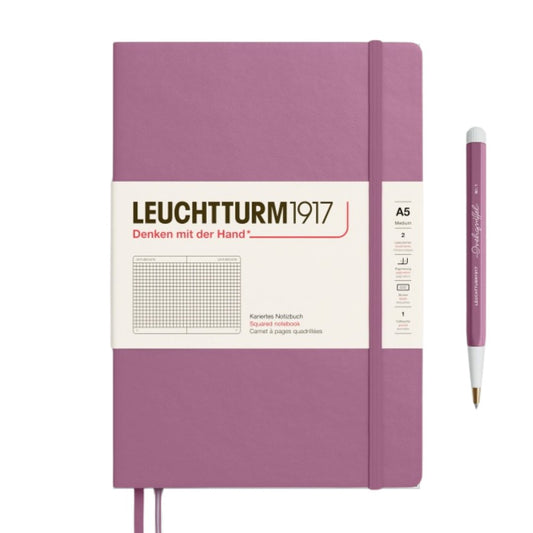 Leuchtturm1917 A5 Medium Hardcover Notebook - Squared / Dusty Rose