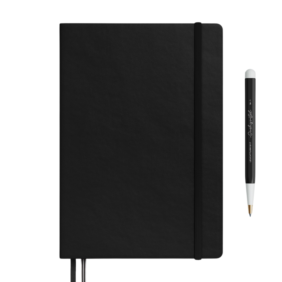 Leuchtturm1917 A5 Medium Hardcover Notebook (Thick, 411 Pages) - Dotted / Black