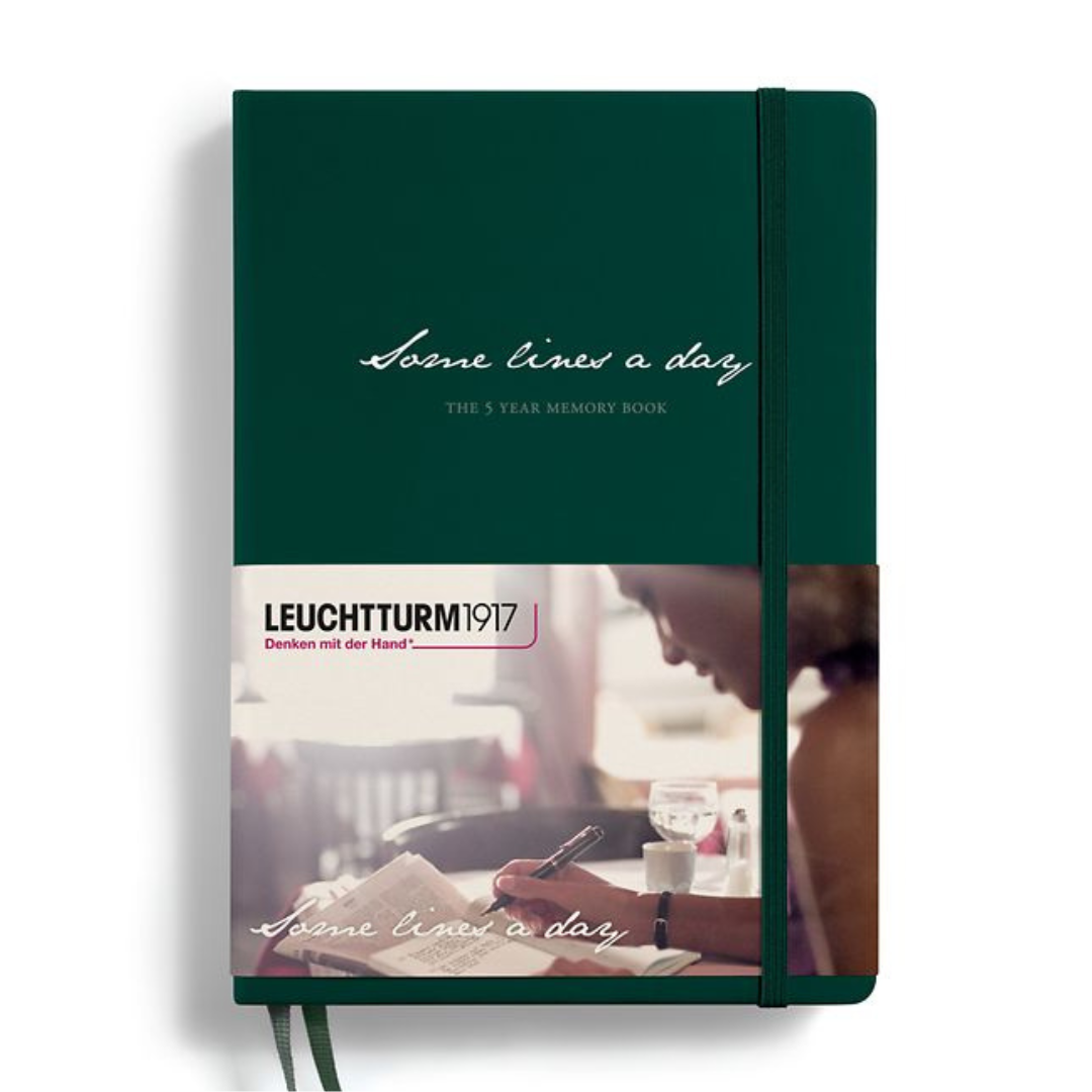 Leuchtturm1917 Some Lines A Day A5 Medium Hardcover Notebook - Forest Green