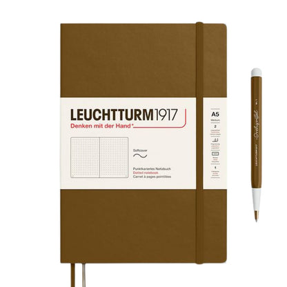 Leuchtturm1917 A5 Medium Softcover Notebook - Dotted / Spice Brown