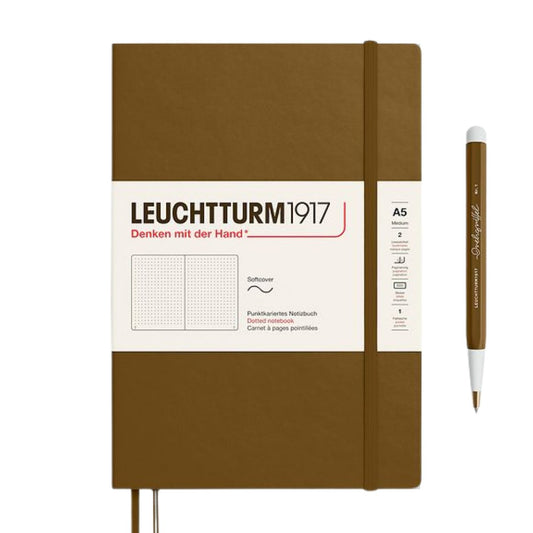 Leuchtturm1917 A5 Medium Softcover Notebook - Dotted / Spice Brown