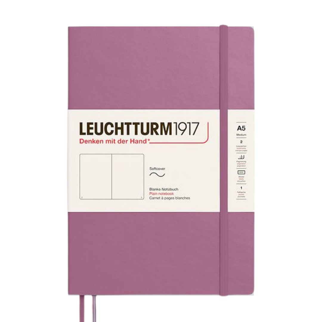 Leuchtturm1917 A5 Medium Softcover Notebook - Plain / Dusty Rose