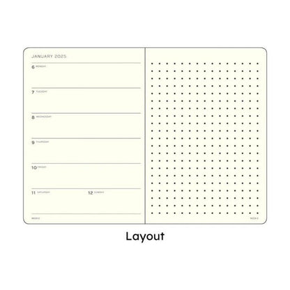 Leuchtturm1917 A5 Medium Hardcover Weekly Planner & Notebook 2025 - Dotted / Sky