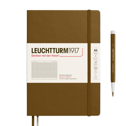 Leuchtturm1917 A5 Medium Hardcover Notebook - Squared / Spice Brown