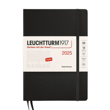 Leuchtturm1917 A5 Medium Hardcover Daily Planner 2025 - Black