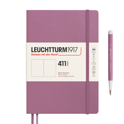 Leuchtturm1917 A5 Medium Hardcover Notebook (Thick, 411 Pages) - Plain / Dusty Rose