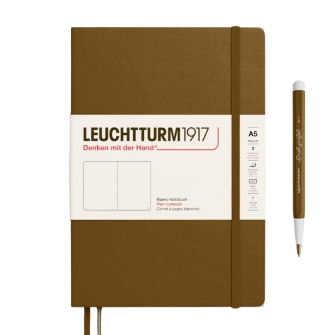 Leuchtturm1917 A5 Medium Hardcover Notebook - Plain / Spice Brown