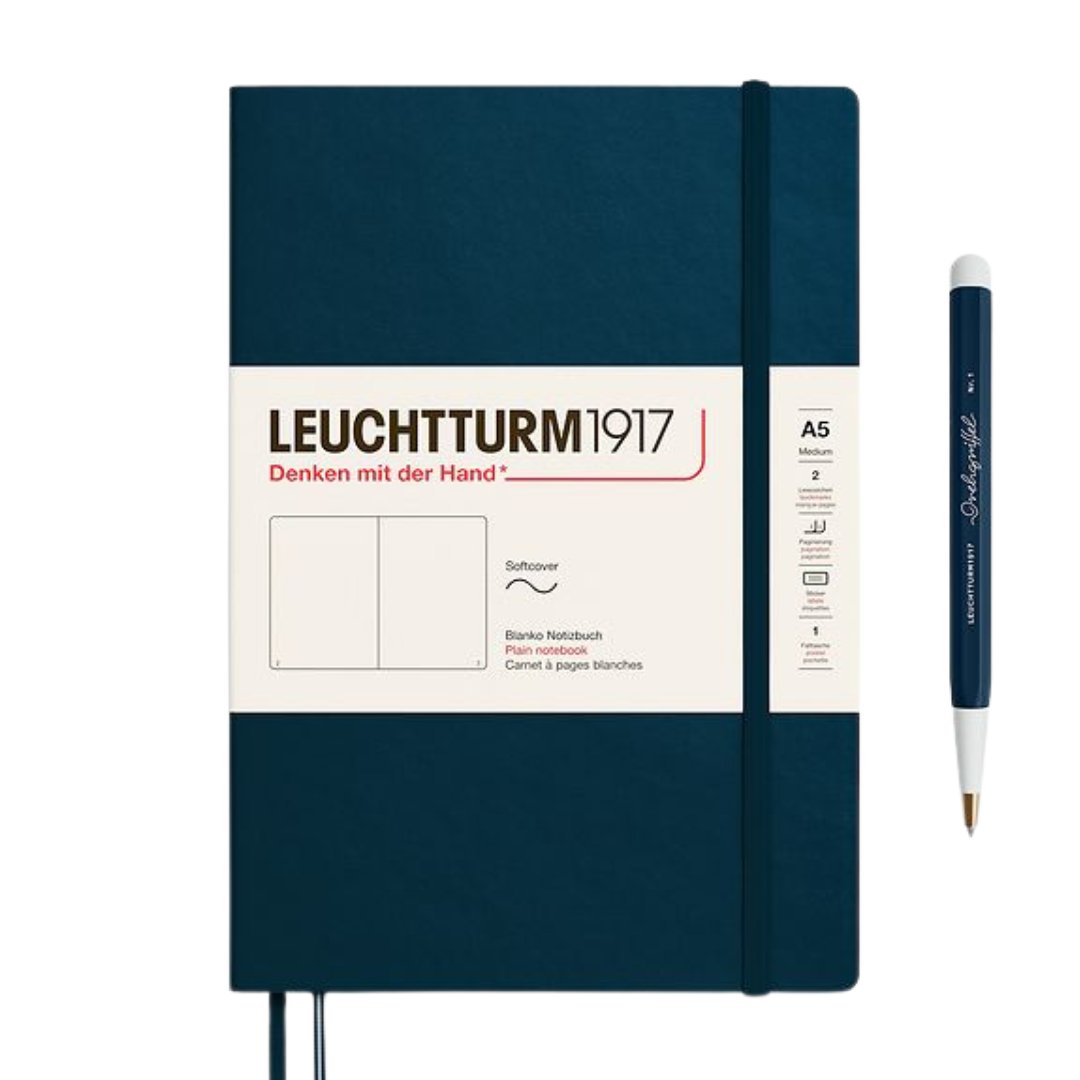 Leuchtturm1917 A5 Medium Softcover Notebook - Plain / Deep Sea