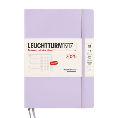 Leuchtturm1917 A5 Medium Hardcover Weekly Planner & Notebook 2025 - Dotted / Lilac