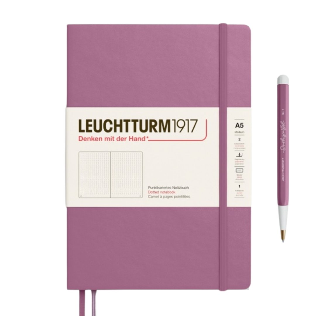 Leuchtturm1917 A5 Medium Hardcover Notebook - Dotted / Dusty Rose