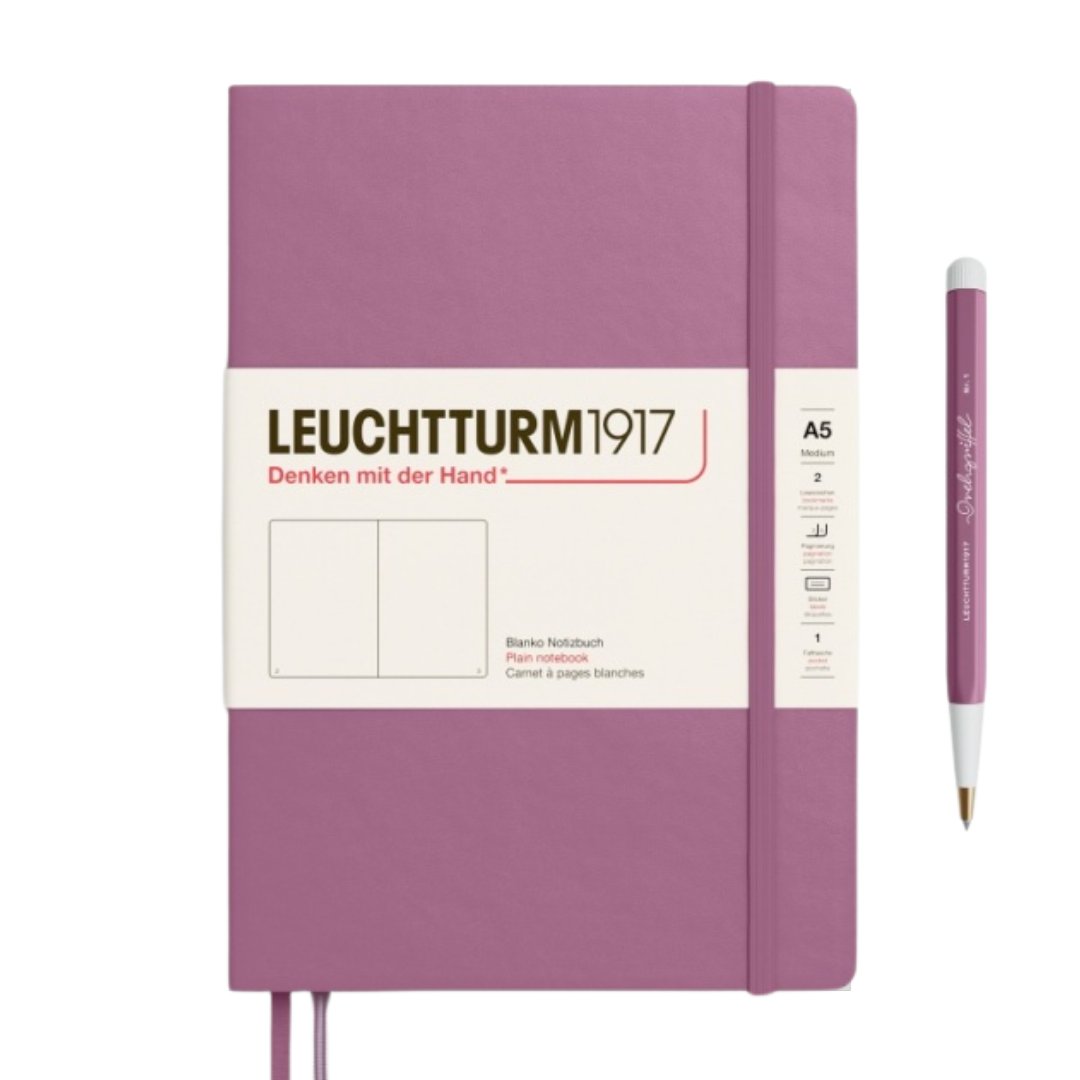 Leuchtturm1917 A5 Medium Hardcover Notebook - Plain / Dusty Rose