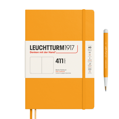 Leuchtturm1917 A5 Medium Hardcover Notebook (Thick, 411 Pages) - Plain / Rising Sun