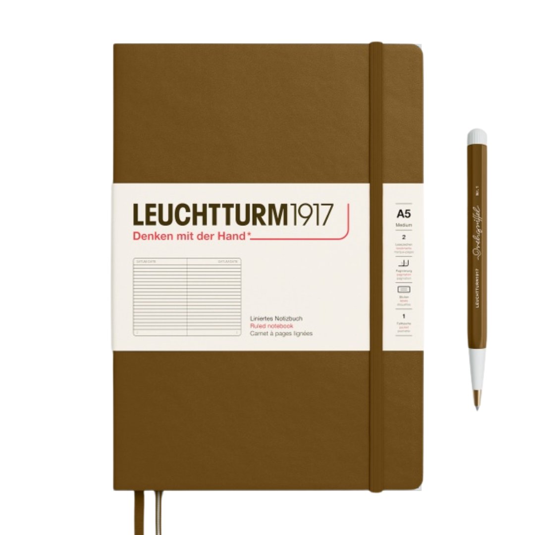 Leuchtturm1917 A5 Medium Hardcover Notebook - Ruled / Spice Brown