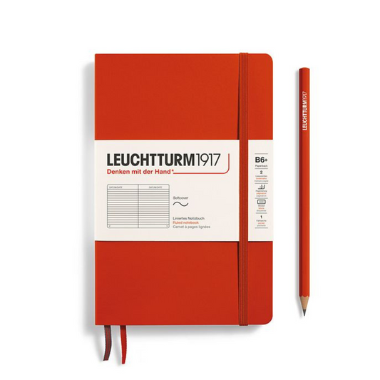 Leuchtturm1917 B6+ Softcover Paperback Notebook - Ruled / Fox Red