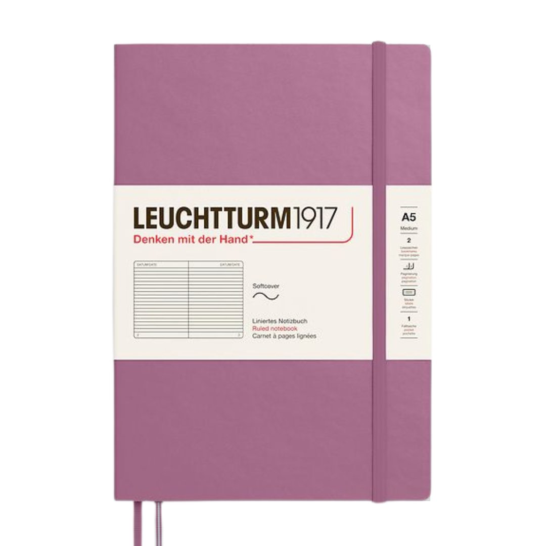 Leuchtturm1917 A5 Medium Softcover Notebook - Ruled / Dusty Rose