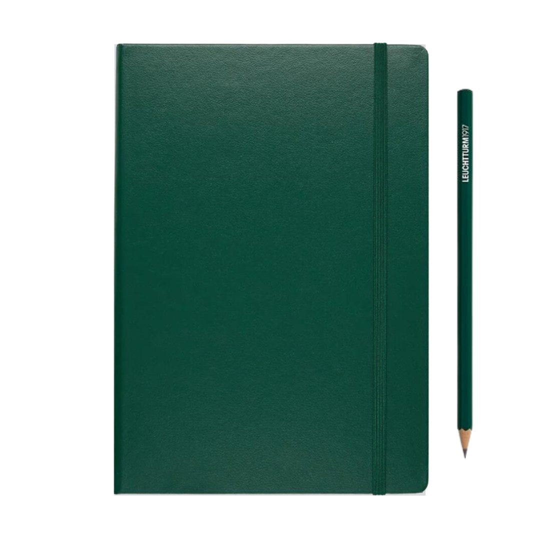 Leuchtturm1917 A5 Medium Hardcover Weekly Planner & Notebook 2025 - Dotted / Forest Green