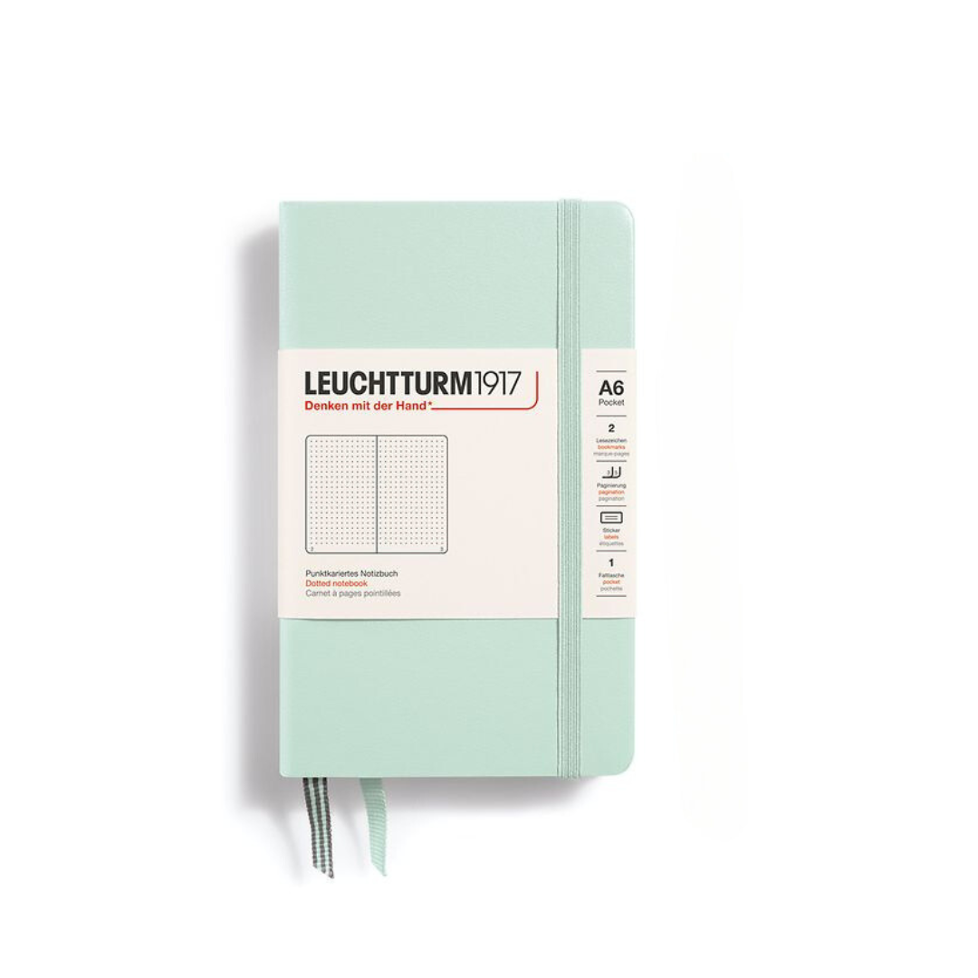 Leuchtturm1917 A6 Pocket Hardcover Notebook - Dotted / Mint Green