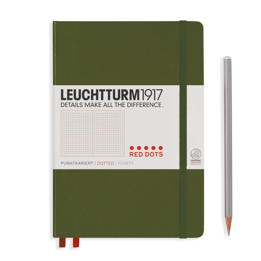 Leuchtturm1917 A5 Medium Red Dots Edition Notebook Army