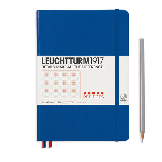Leuchtturm1917 A5 Medium Red Dots Edition Notebook Royal Blue