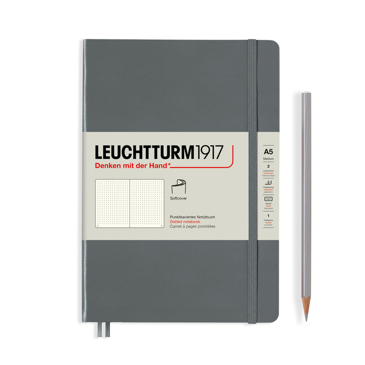 Leuchtturm1917 Softcover A5 Medium Notebook Anthracite - Dotted