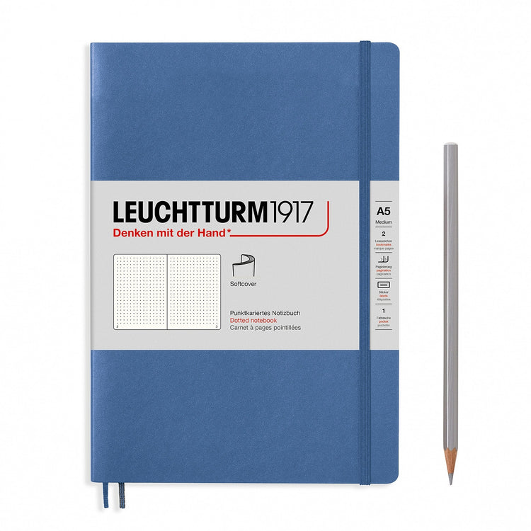 Leuchtturm1917 Softcover A5 Notebook Sederhana Denim - Bertitik