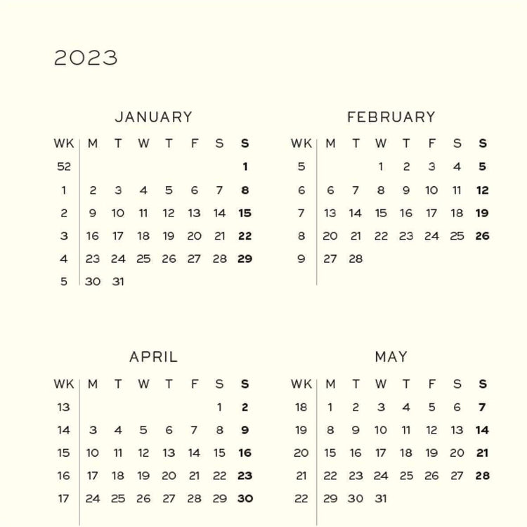Leuchtturm1917 A5 Medium Weekly Planner &amp; Notebook 2023 Vanila