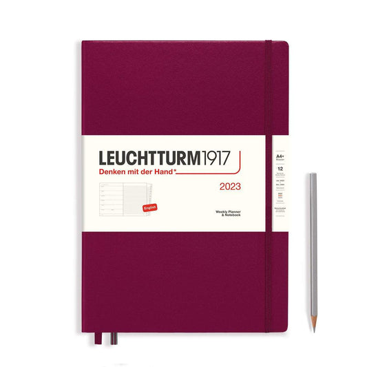 Leuchtturm1917 A5 Medium Weekly Planner &amp; Notebook 2023 Port Red