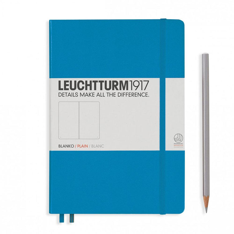 Leuchtturm1917 Hardcover A5 Medium Notebook Azure - Plain