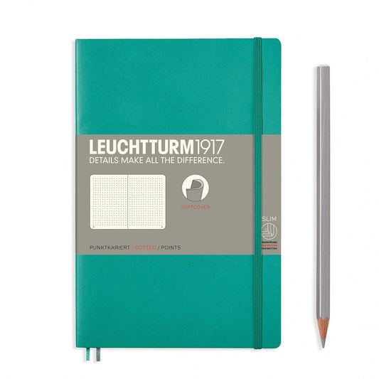 Leuchtturm1917 Kulit lembut B6+ Notebook Emerald - Bertitik