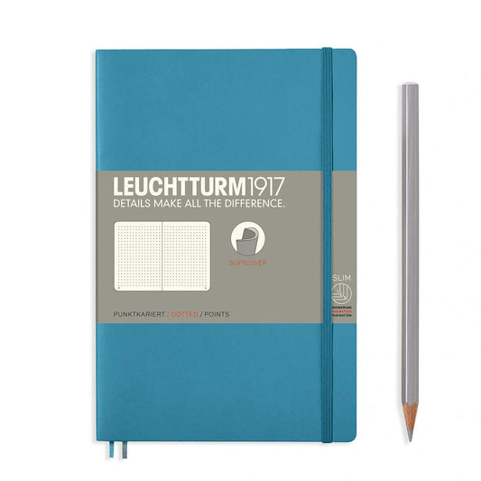 Leuchtturm1917 Kulit lembut B6+ Notebook Nordic Blue - Bertitik