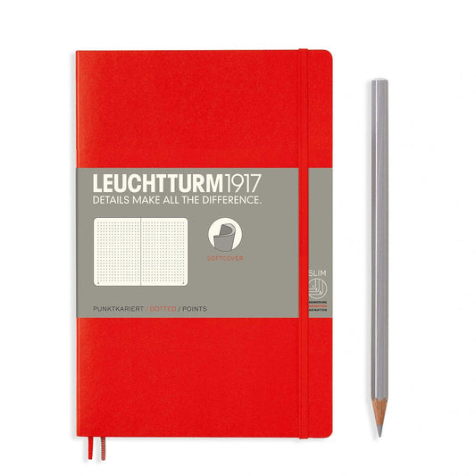 Leuchtturm1917 Kulit lembut B6+ Notebook Merah - Bertitik