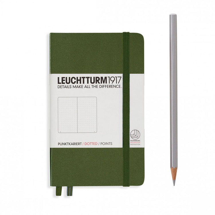 Leuchtturm1917 Kulit Keras A6 Pocket Notebook Army - Bertitik