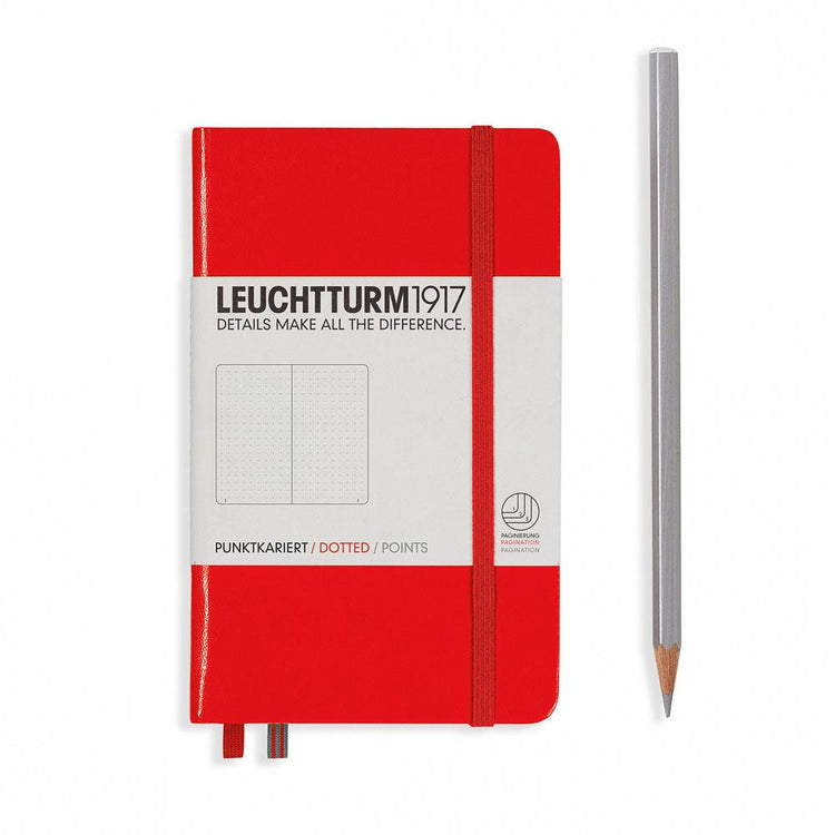 Leuchtturm1917 Hardcover A6 Pocket Notebook Red - Dotted