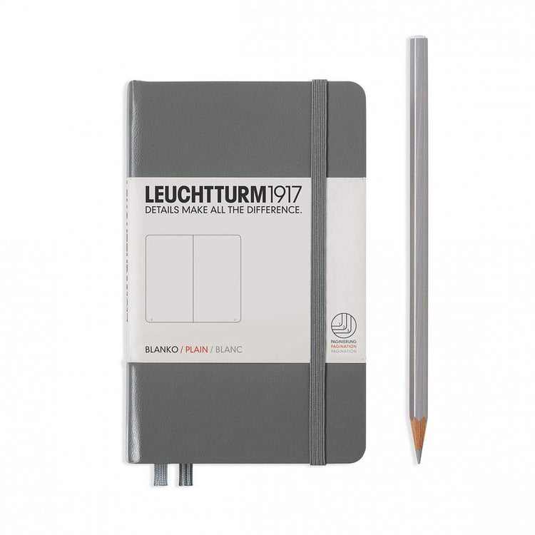 Leuchtturm1917 Hardcover A6 Pocket Notebook Anthracite - Plain