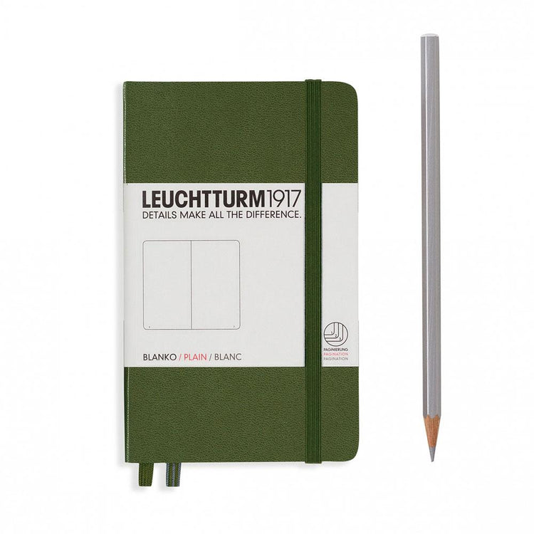 Leuchtturm1917 Hardcover A6 Pocket Notebook Army - Plain
