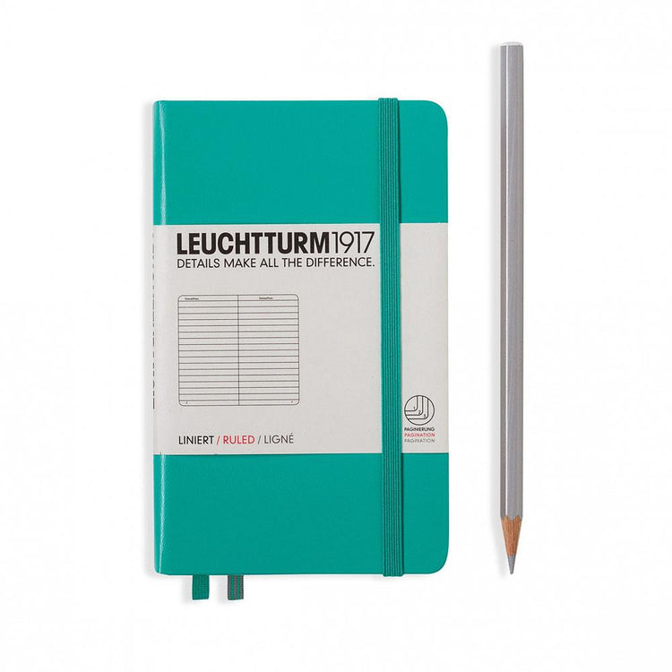 Leuchtturm1917 Hardcover A6 Pocket Notebook Emerald - Ruled
