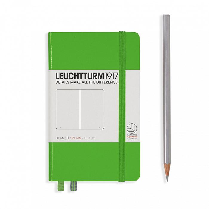 Leuchtturm1917 Kulit Keras A6 Pocket Notebook Fresh Green - Plain
