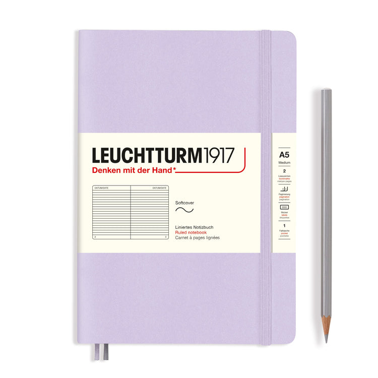 Leuchtturm1917 Softcover A5 Medium Notebook Lilac - Ruled