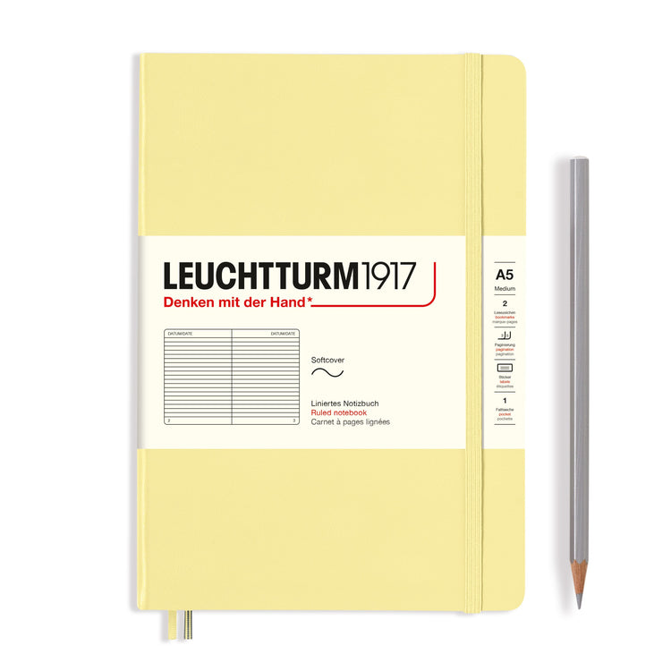 Leuchtturm1917 Softcover A5 Medium Notebook Vanilla - 直纹